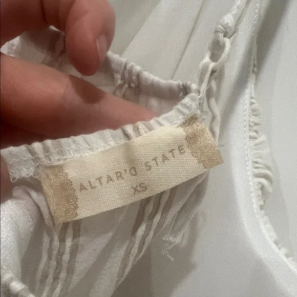 Altar'd State Cream and Tan Striped Boho Maxi‎ Dress Size XS - Picture 9 of 9